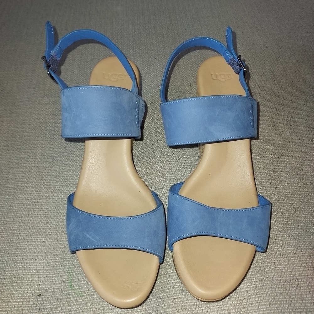UGG Elena blue suede sandals